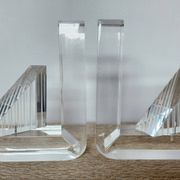 Serre-livres en méthacrylate massif – Design moderniste rare, années 1980