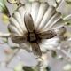 Large flower and leaf chandelier, hand-painted sheet metal, Italy, 1940s