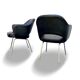 Pair of "Conference" armchairs by Eero Saarinen for Knoll International, black and chrome