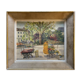 Painting "Feuriste ambulant" HST school Paris around 1950 signed