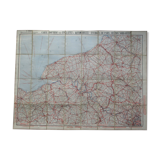 Carte ancienne Taride Environs de Paris nord- ouest ,entoilée