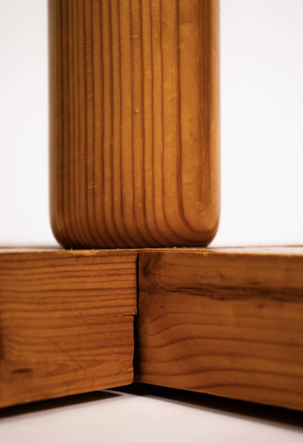 Vintage Scandinavian-style pine ball coat rack