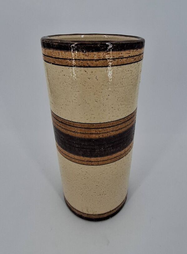 Vase rouleau en céramique par Aldo Londi pour Bitossi, modèle Sahara, Italie mid century