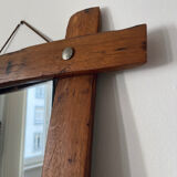 Brutalist wooden mirror 73cm x 86cm