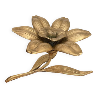 Brass flower candle holder from the 60s