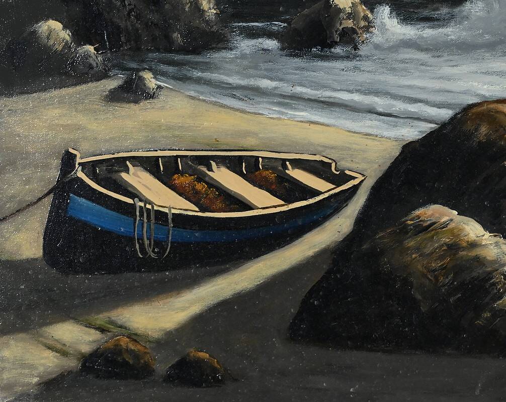 Grande Huile sur Toile Marine signée F. Carbu – XXe