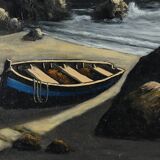 Large Oil on Marine Canvas signed F. Carbu – 20th