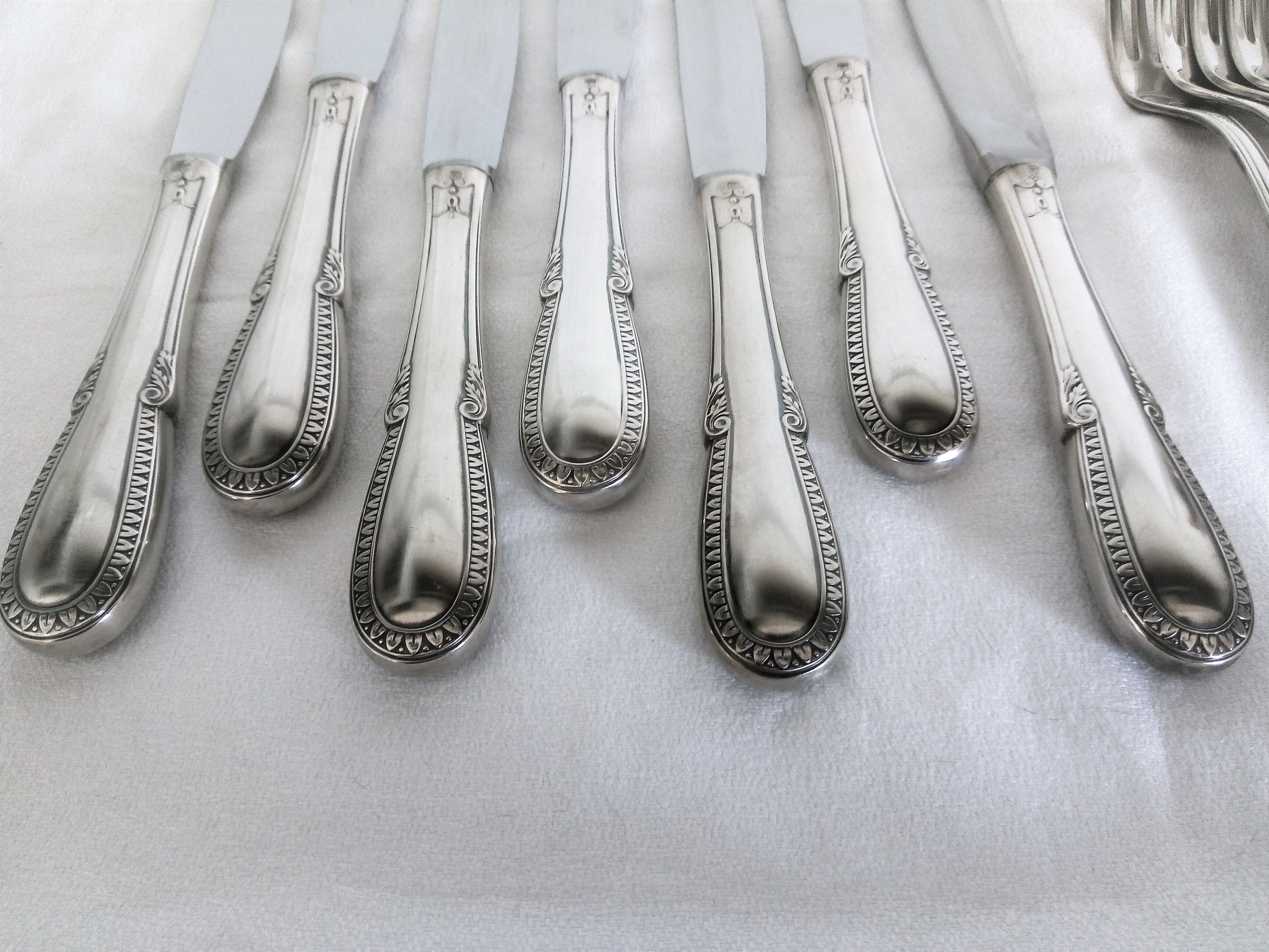 Baroque model silver metal cutlery service