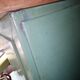 Old wooden garage workbench, industrial vintage.