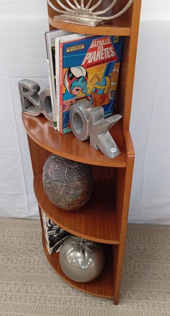 1960s teak corner shelf unit