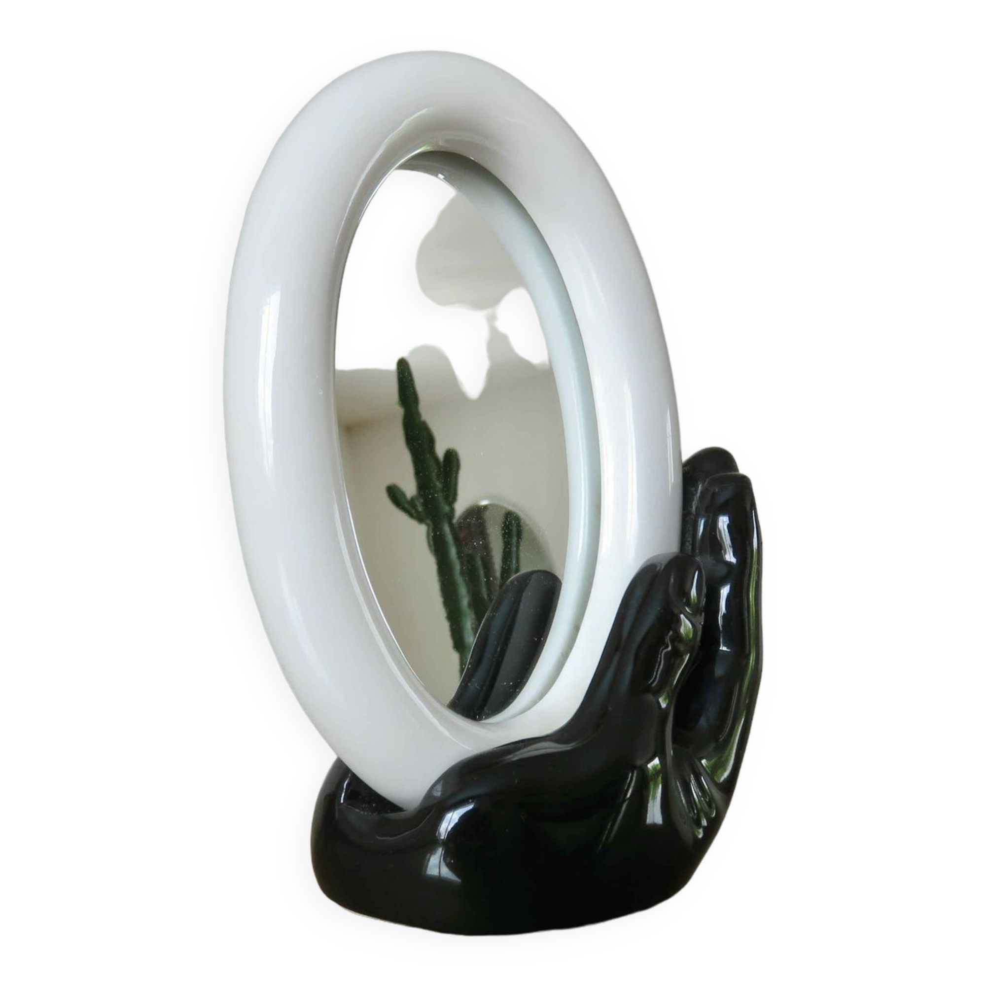 Ceramic mirror "hand holding mirror" 1980