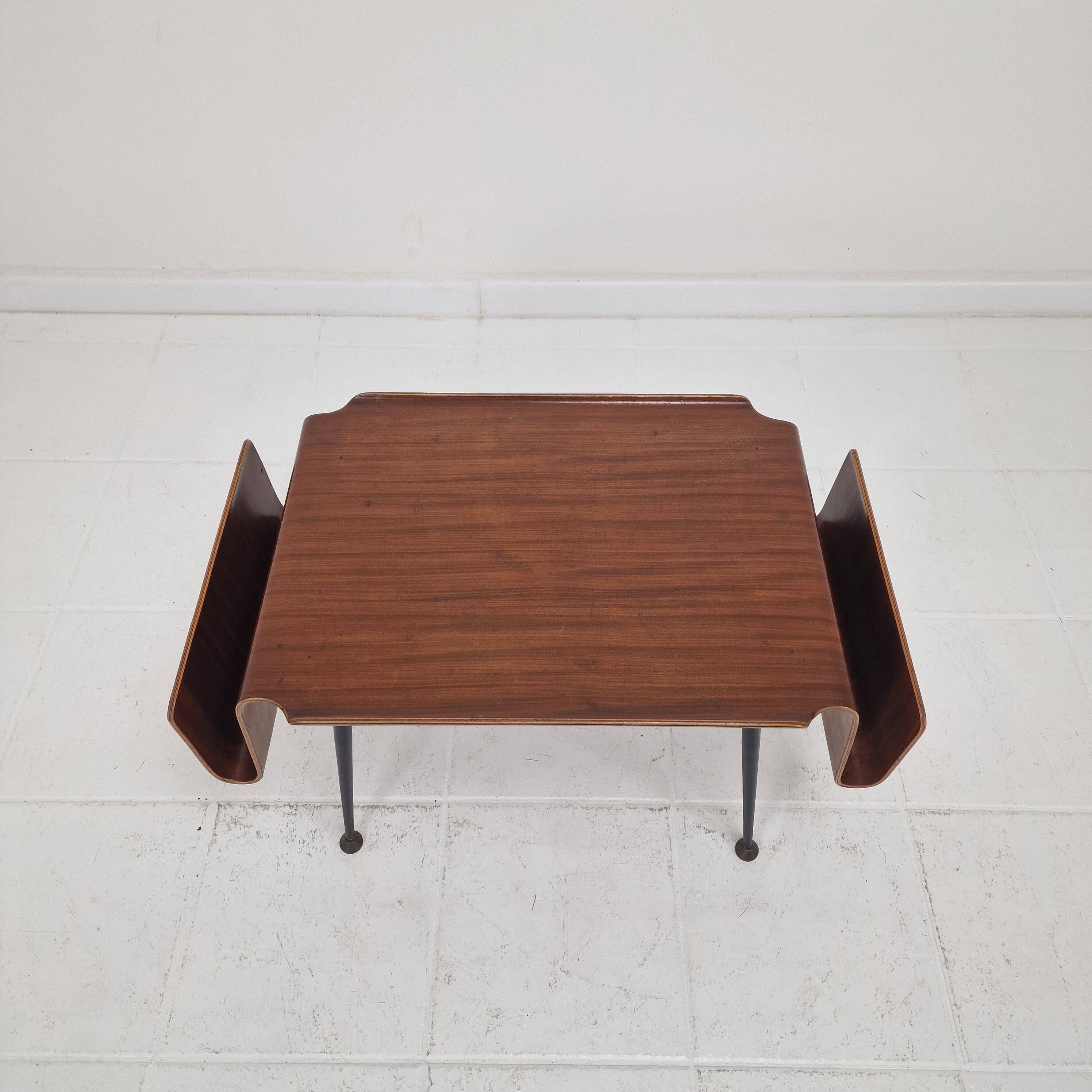 Italian Mid-Century Modern Coffee Table with Magazine Racks, 1950s