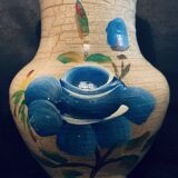 Vase fleuri peint à la main France style ancien vintage