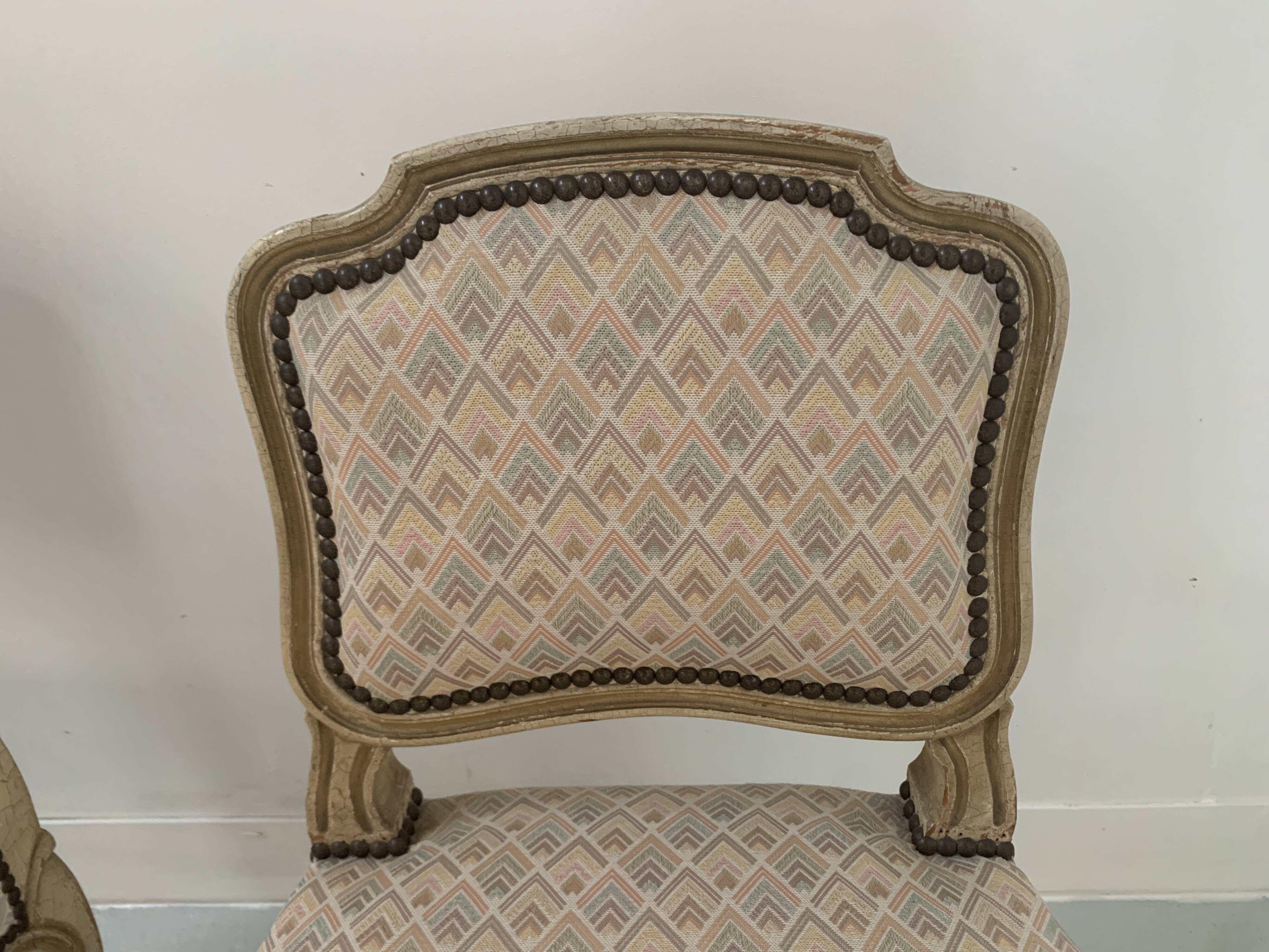 Pair of Louis XV style lounge chairs / 20th century