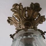Cut glass and bronze ceiling light