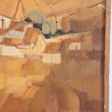 Tableau ancien paysage ocre G.Zylberman