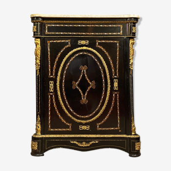 Support furniture Boulle Napoleon III period in blackened wood and inlay
