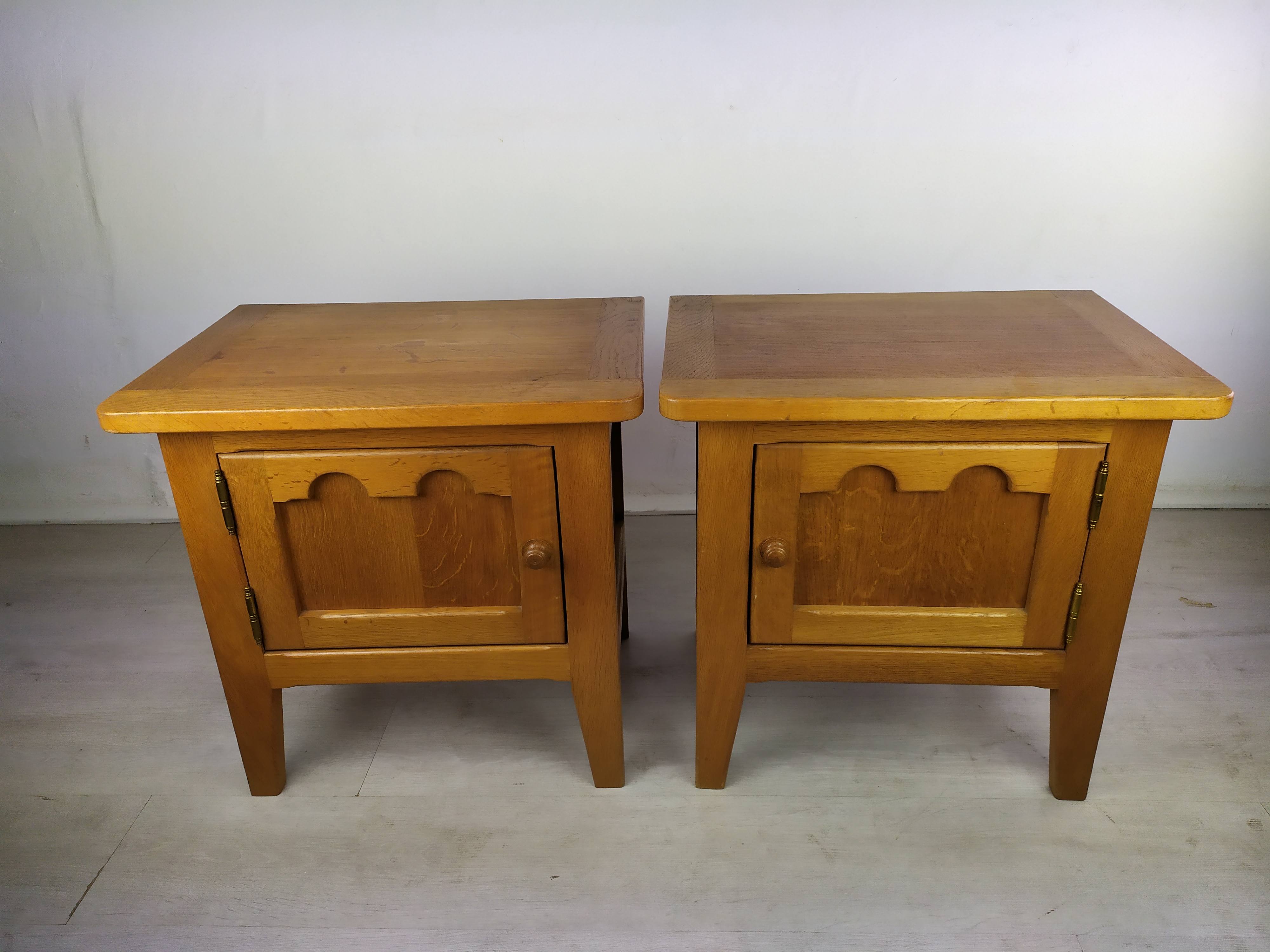 Vintage oak bedside tables