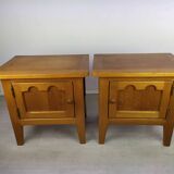 Vintage oak bedside tables