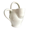 Gargoulette, white enameled ceramic pitcher