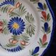 Old flat plate faience hb quimper hand-painted floral decoration