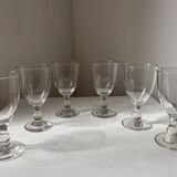Set of 6 antique 19th century bistro balloon glasses