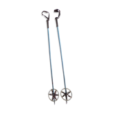 Vintage metal and leather ski poles