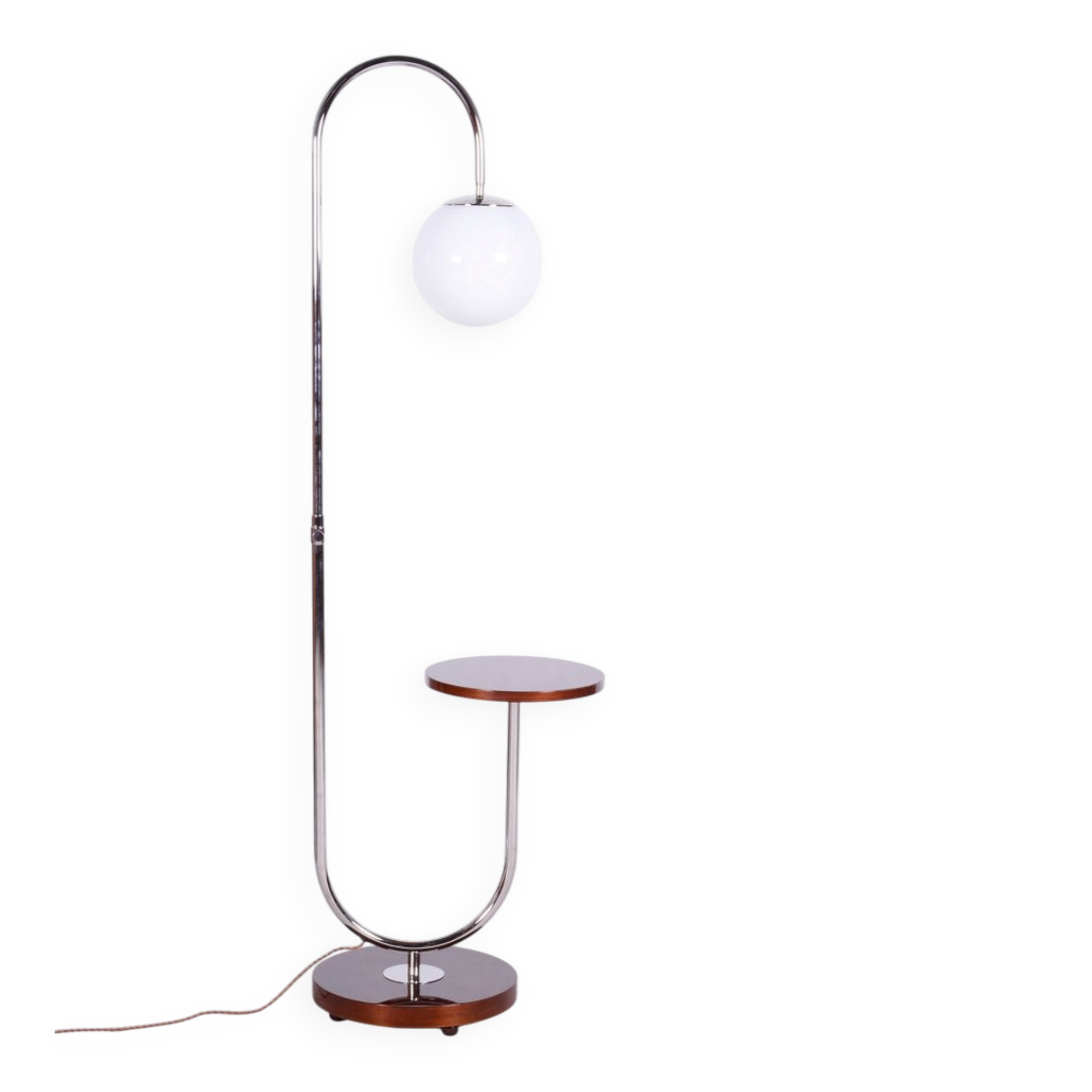 Art Deco Floor Lamp in Chrome attributed to Jindřich Halabala for Up Závody, Czechia, 1930s