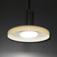 Suspension vintage avec abat-jour en verre opalin beige années 60-70