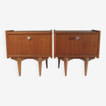 Set of 2 vintage bedside tables, Denmark 1960-1970