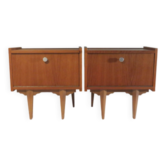 Set of 2 vintage bedside tables, Denmark 1960-1970