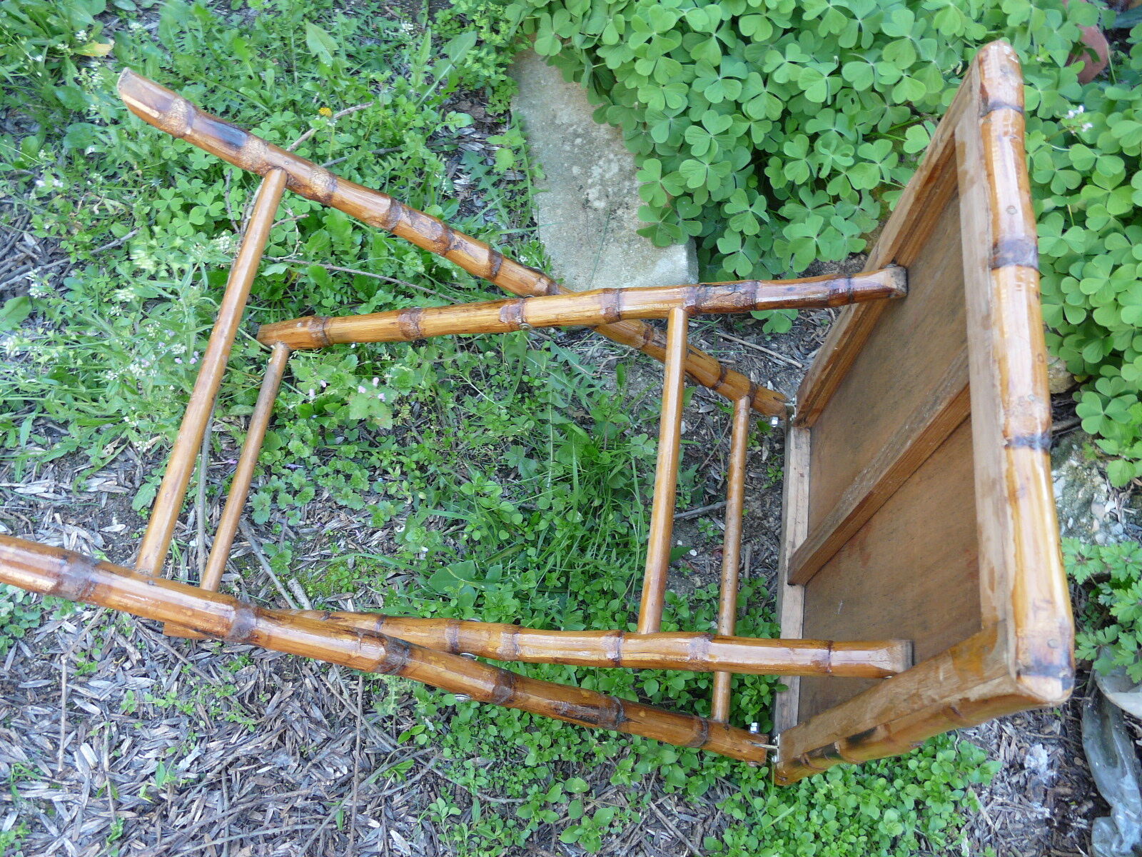 vintage 1960s bamboo side table