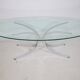 Coffee Table Chrome Spider Legs and Glass 1970s Italy