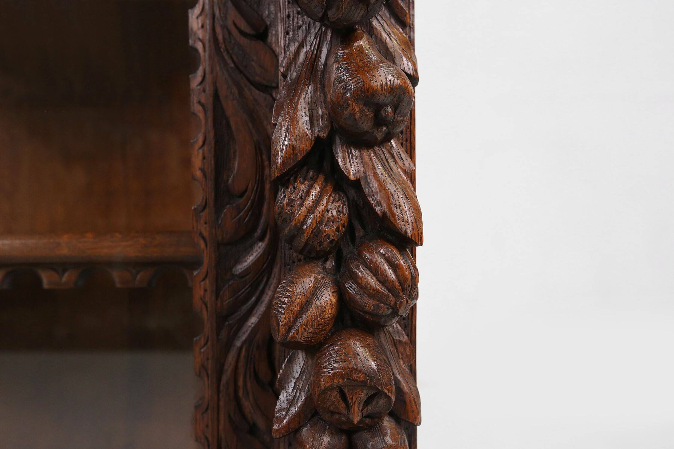 Baroque Style Display Case in Oak, Belgium, 1950s