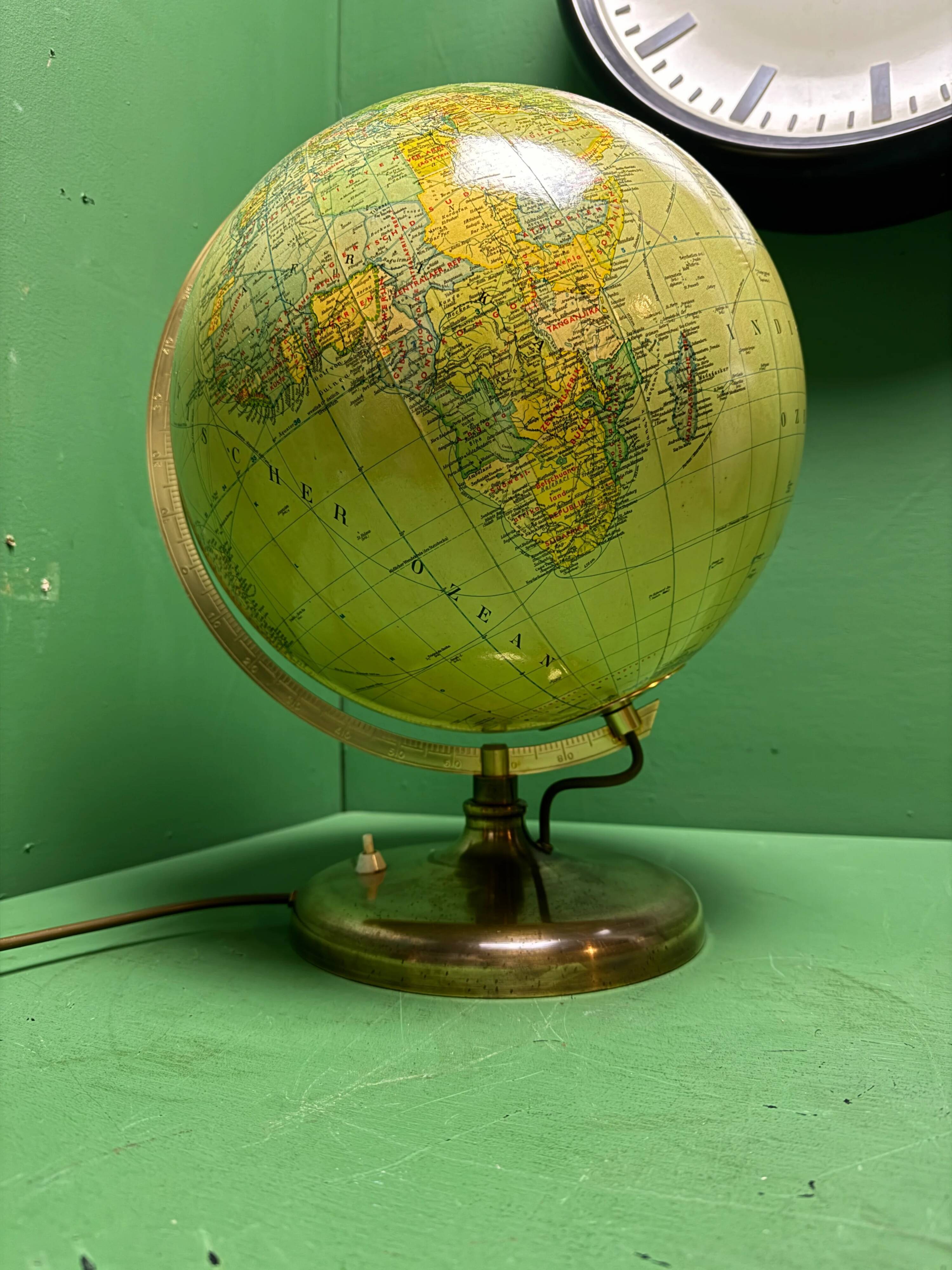 Vintage 1960s German glass globe lamp by JRO Globus Munchen