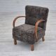 1960s, completely reupholstered Danish art deco armchair, genuine sheepskin "Wellington".