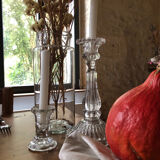 Antique glass candlestick