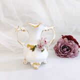 Amphora-shaped earthenware vase with floral slip BASSANO Italy