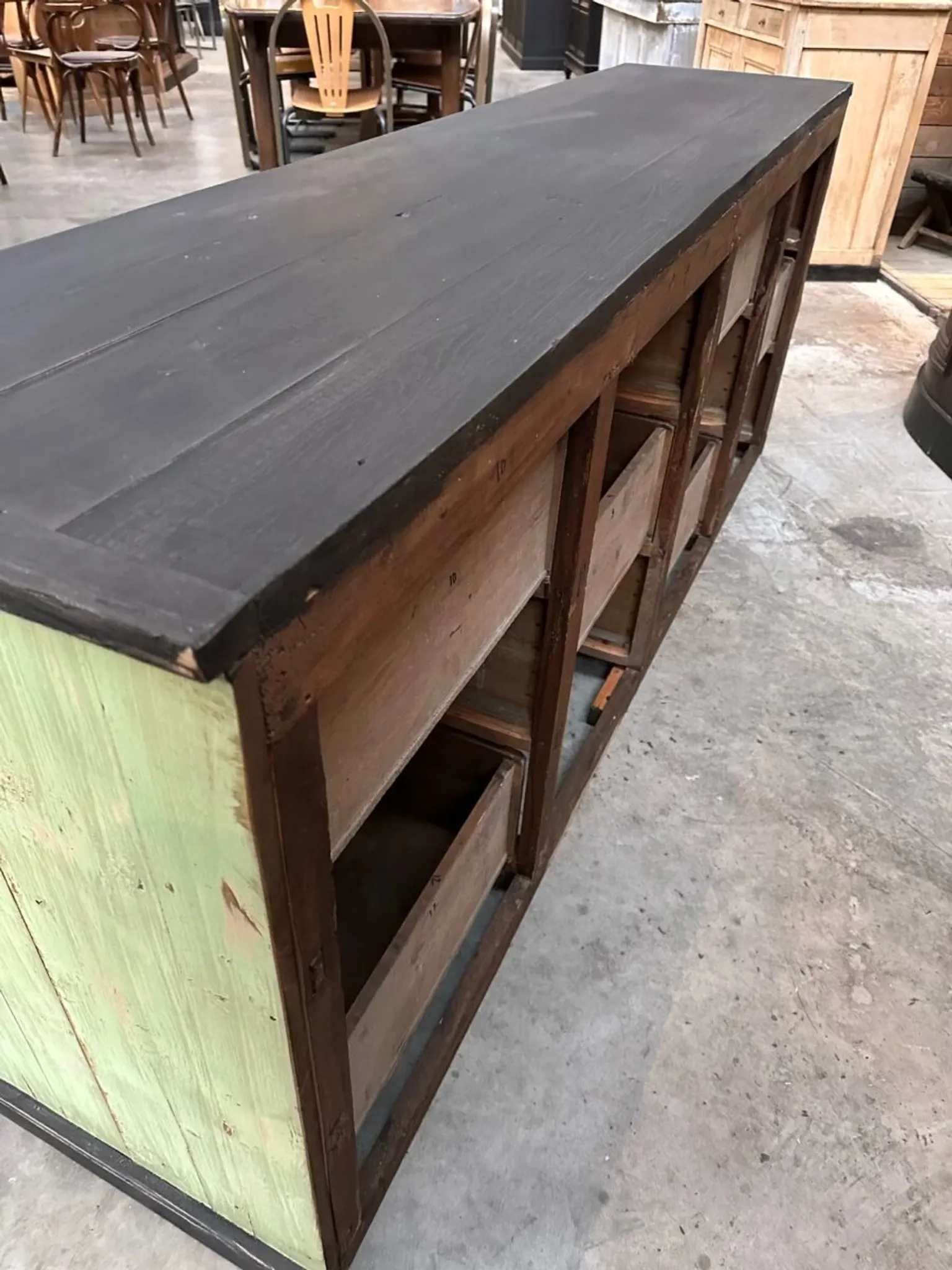 Workshop furniture from the early 20th century.