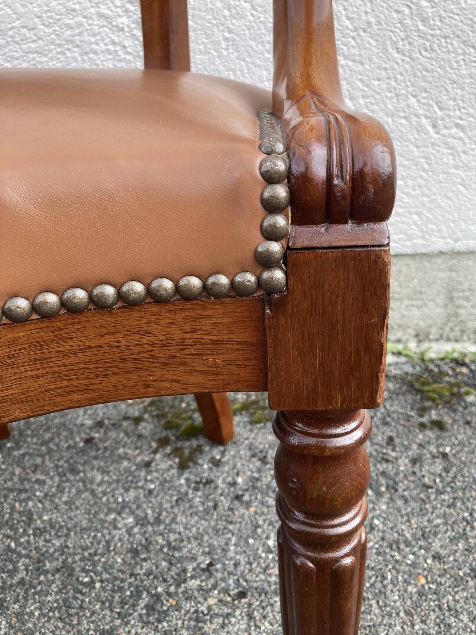 19th-century mahogany office chair