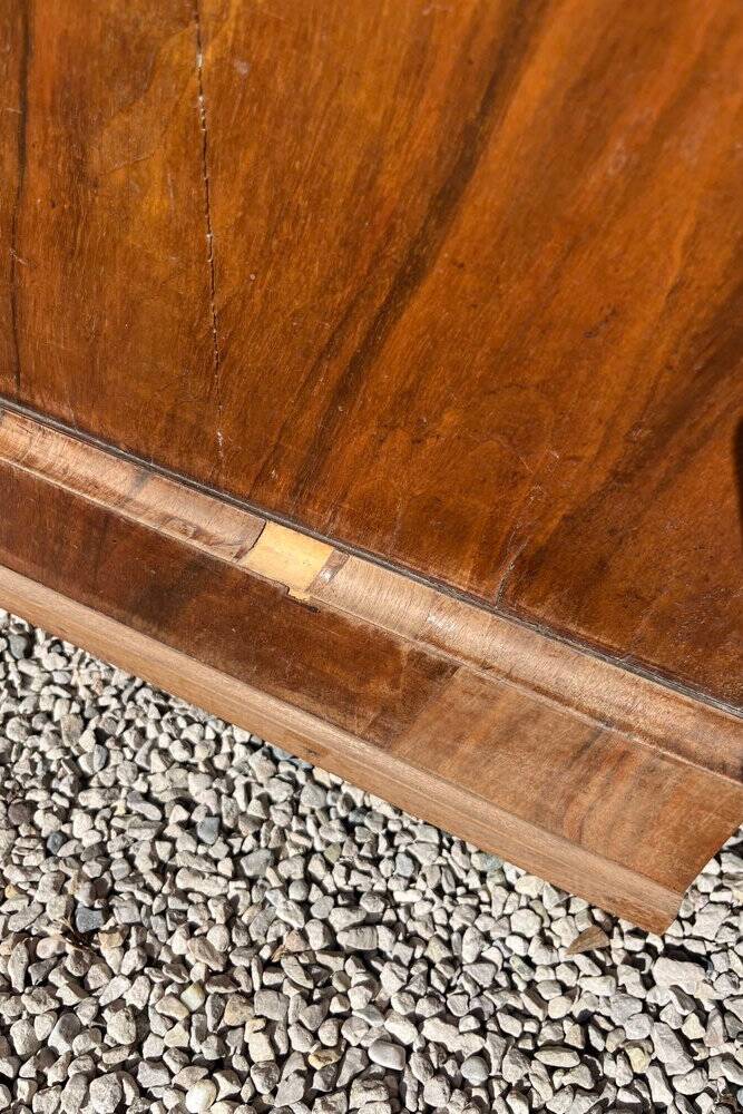 Antique chest of drawers with a grey marble top.