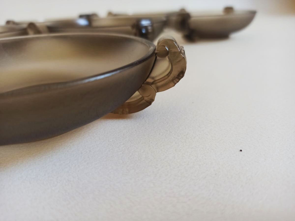 Dessert service 30s frosted glass