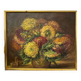 Georgina cross painting bouquet of flowers oil on panel