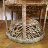 Large Emmanuelle chair in wicker and rattan Era 1970