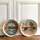Wall composition of painted baskets