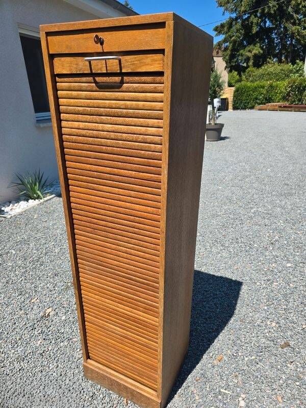 Wooden filing cabinet from the 1970s.