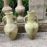 2 vases, terracotta pots with handles, vintage 1960