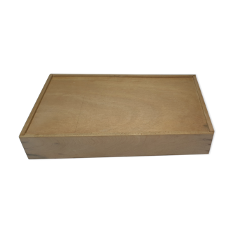 Wooden box with sliding lid