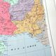 Carte vintage Asie occidentale 43x43cm de 1950