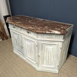 Low patinated sideboard with griotte marble top
